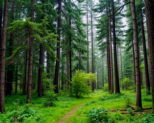 Obraz premium footpath in the woods