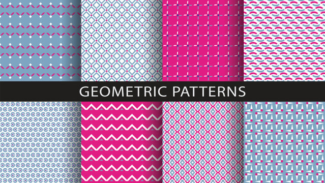 A set of seamless geometric patterns