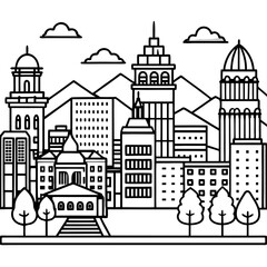 Fototapeta premium Skyline vector isolated on white background