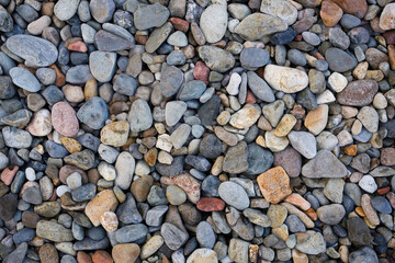 An assortment of smooth pebbles on a British beach
.