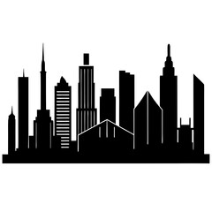 Fototapeta premium Cityscapes vector isolated on white background