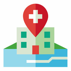 Obraz premium Hospital map isolated on white background