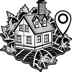 Home map isolated on white background