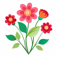 Flower vector isolated on white background