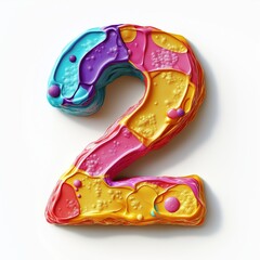 Obraz premium 3D number 5 with plastikine play doh texture realistic modern design, soft lighting, white background.