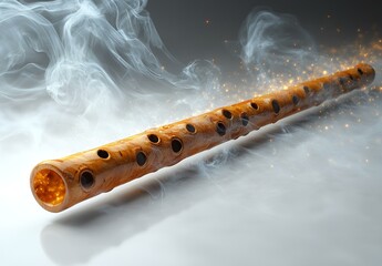 Fototapeta premium a flute with smoke coming out of it. 