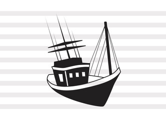Fishing Boat SVG, Boat Silhouette, Fishing Ship Svg, Speed Boat Svg, P0062