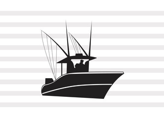 Fishing Boat SVG, Boat Silhouette, Fishing Ship Svg, Speed Boat Svg, P0062