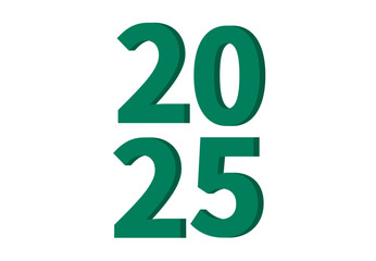 2025 Happy New Year Design Green Elegant Abstract Vector Illustration