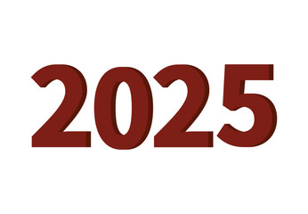 2025 Happy New Year Design Brown Elegant Abstract Vector Illustration