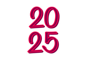 2025 Happy New Year Pink Realistic Design Abstract Vector Illustration