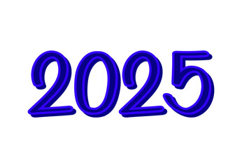 2025 Happy New Year Blue Realistic Design Abstract Vector Illustration