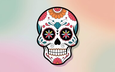 Skull with Floral Embellishments: A Fusion of Life and Death in Art