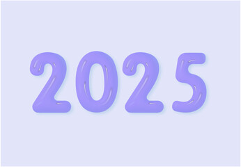Happy New Year 2025 Purple Helium Balloons Design Abstract Vector Illustration