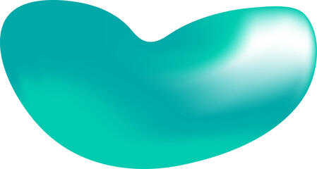 Turquoise Abstract Fluid Shape Element