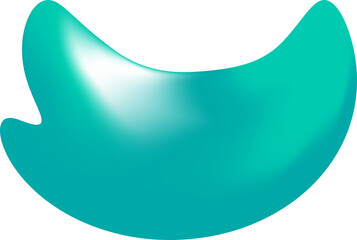 Turquoise Abstract Fluid Shape Element