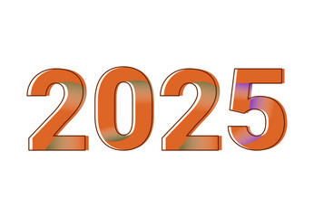 2025 Happy New Year Design Orange Abstract Vector Illustration
