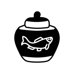 Ming Dynasty CeramicsGlyph Icon, Vector illustration