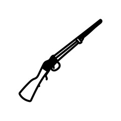 Old Hunting Shotgun Glyph Icon, Vector illustration