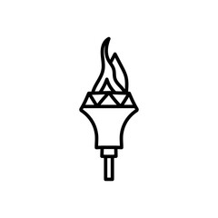 Flame Torch Outline Icon, Vector illustration