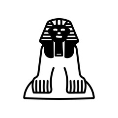 Egyptian Sphinx Glyph Icon, Vector illustration