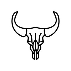 Animal Ram Skull Outline Icon, Vector illustration