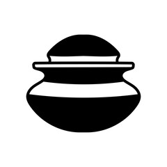 Ceramic Vessel Glyph Icon, Vector illustration
