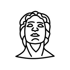 Greek Leader Alexander Outline Icon, Vector illustration