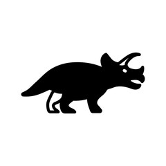 Triceratops Glyph Icon, Vector illustration