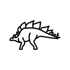 Stegosaurus Outline Icon, Vector illustration
