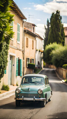 Details of retro car in Roussillon town, France