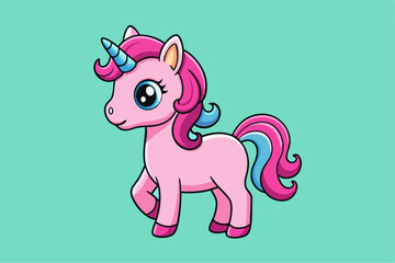 Cute little color unicorn vector