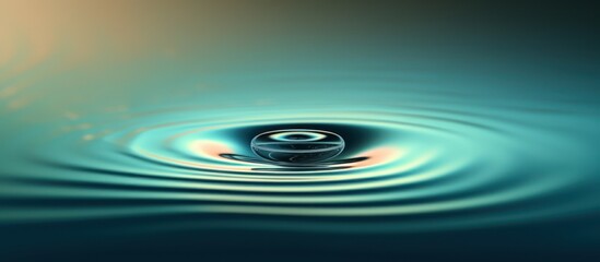 Water Drop Ripples on a Teal Surface
