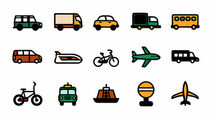 set of transport icons