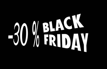 Banner advertisement with discount -30% Black friday.