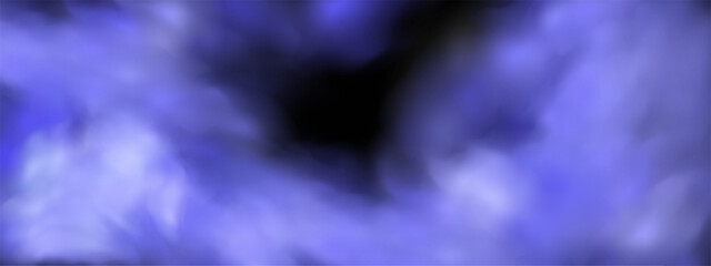 The atmosphere of spring magic at dawn or summer night ,fog over land or water surface.Black background with gray blue clouds creating the effect of smoke or fog. 