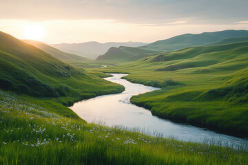 Calming, soothing landscape wallpaper