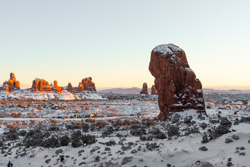 Arches National Park landscape at sunset