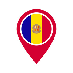 Obraz premium Andorra flag location icon