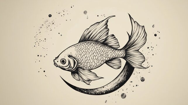 recommend clip art: Goldfish on a Crescent Moon