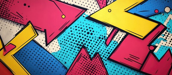 Society concept in high definition featuring a template with abstract comic shapes