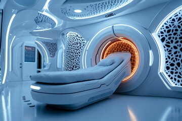 Shingles Therapy Innovation and advanced treatments visualized in a futuristic scene, showcasing cutting-edge approaches for managing nerve pain and healing rashes