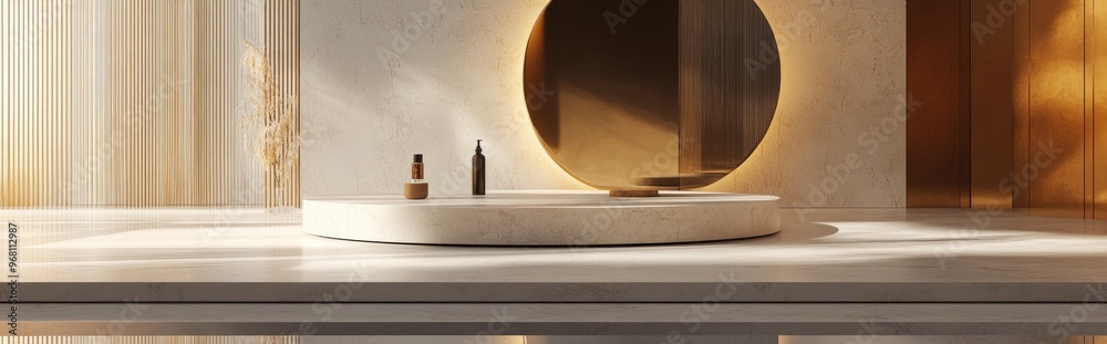 Aufkleber luxury display podium for product showcasing in 3d rendering