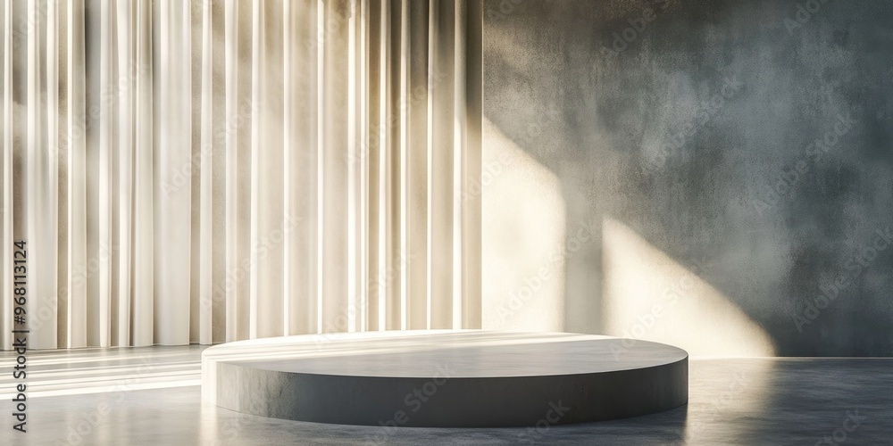 Poster studio depiction of a podium or pedestal 3d illustration and rendering