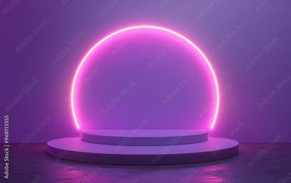 Aufkleber abstract background featuring a podium and wall scene created through 3d illustration and rendering