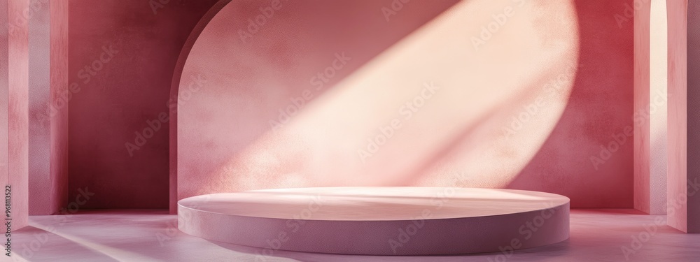 Leinwandbilder Abstract background featuring a podium and wall scene created through 3D rendering