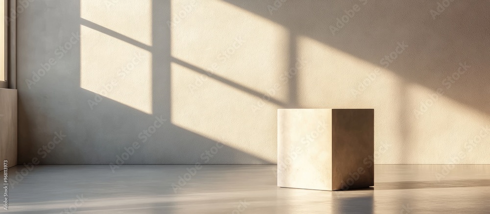 Poster Cube Pedestal Design Studio Setting for Merchandise Presentation 3D visualization