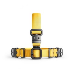Fototapeta premium Safety belt with ergonomic design, safety gear element, photorealistic design, user-friendly, isolated on white background.