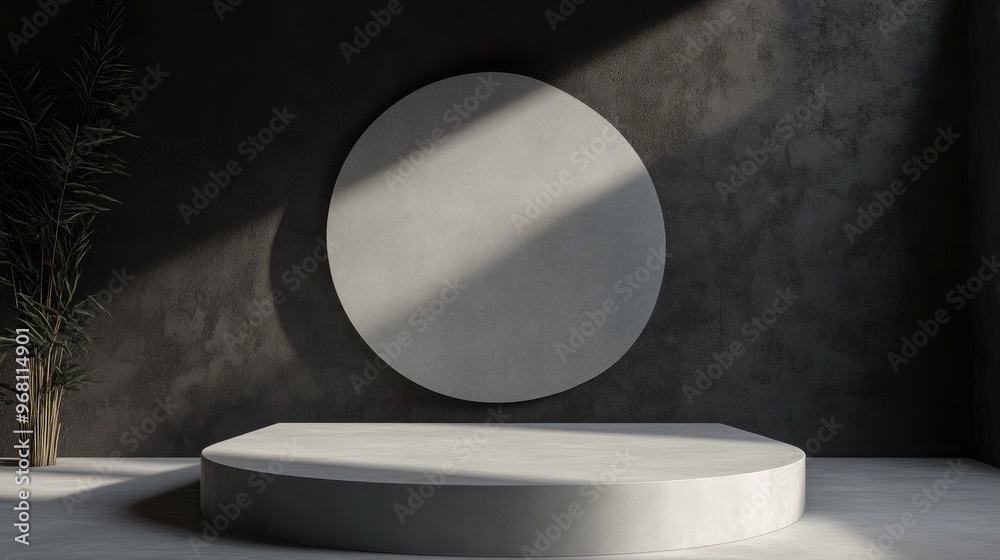 Poster abstract podium mockup in 3d render 3d illustration