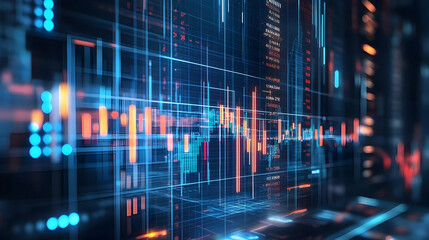 Business analytics with financial charts and graphs